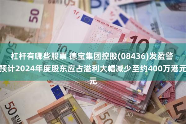 杠杆有哪些股票 德宝集团控股(08436)发盈警 预计2024年度股东应占溢利大幅减少至约400万港元